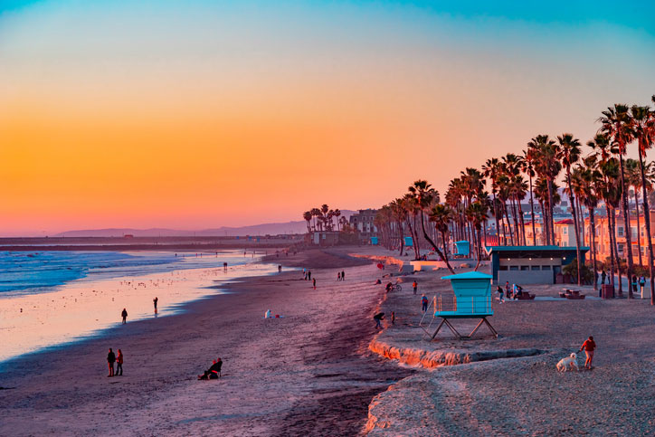 oceanside beach at sunset