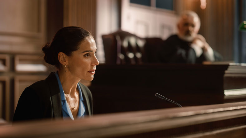 giving testimony in court