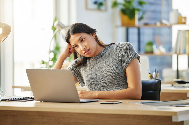 upset student at computer