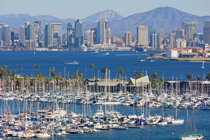 san diego skyline and bay