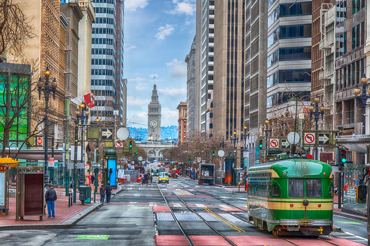 market street in downtown san francisco