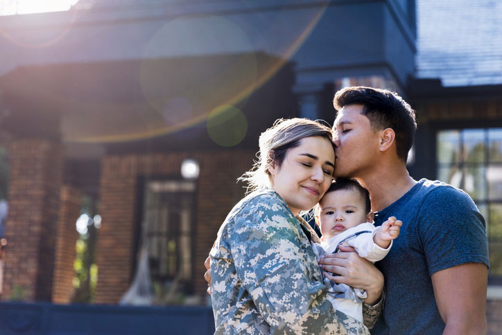 soldier wife and mother with her family